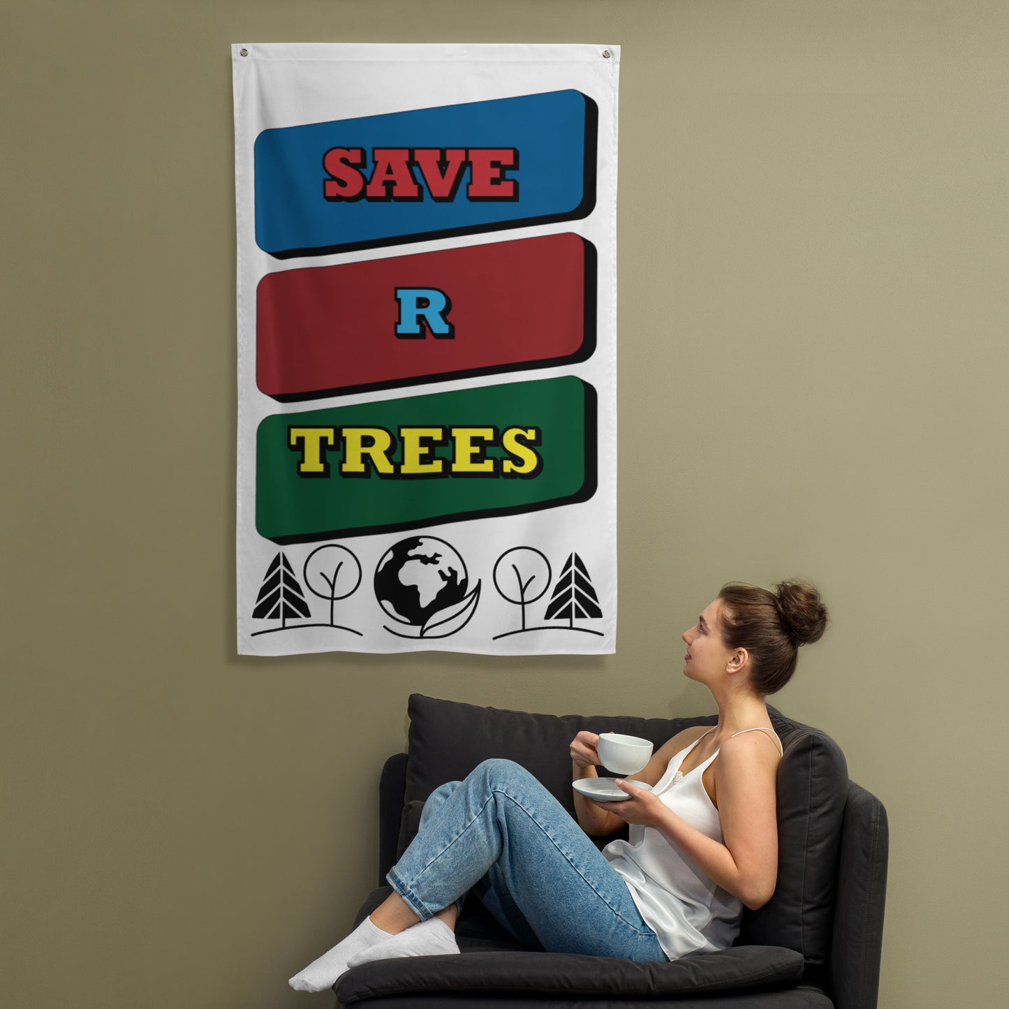 Save Our Trees 3panel - Flag